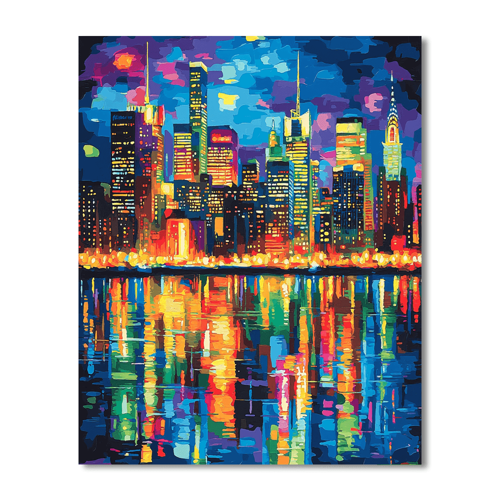 Edward Hopper Inspired Enchanting City Lights  Paint By Number