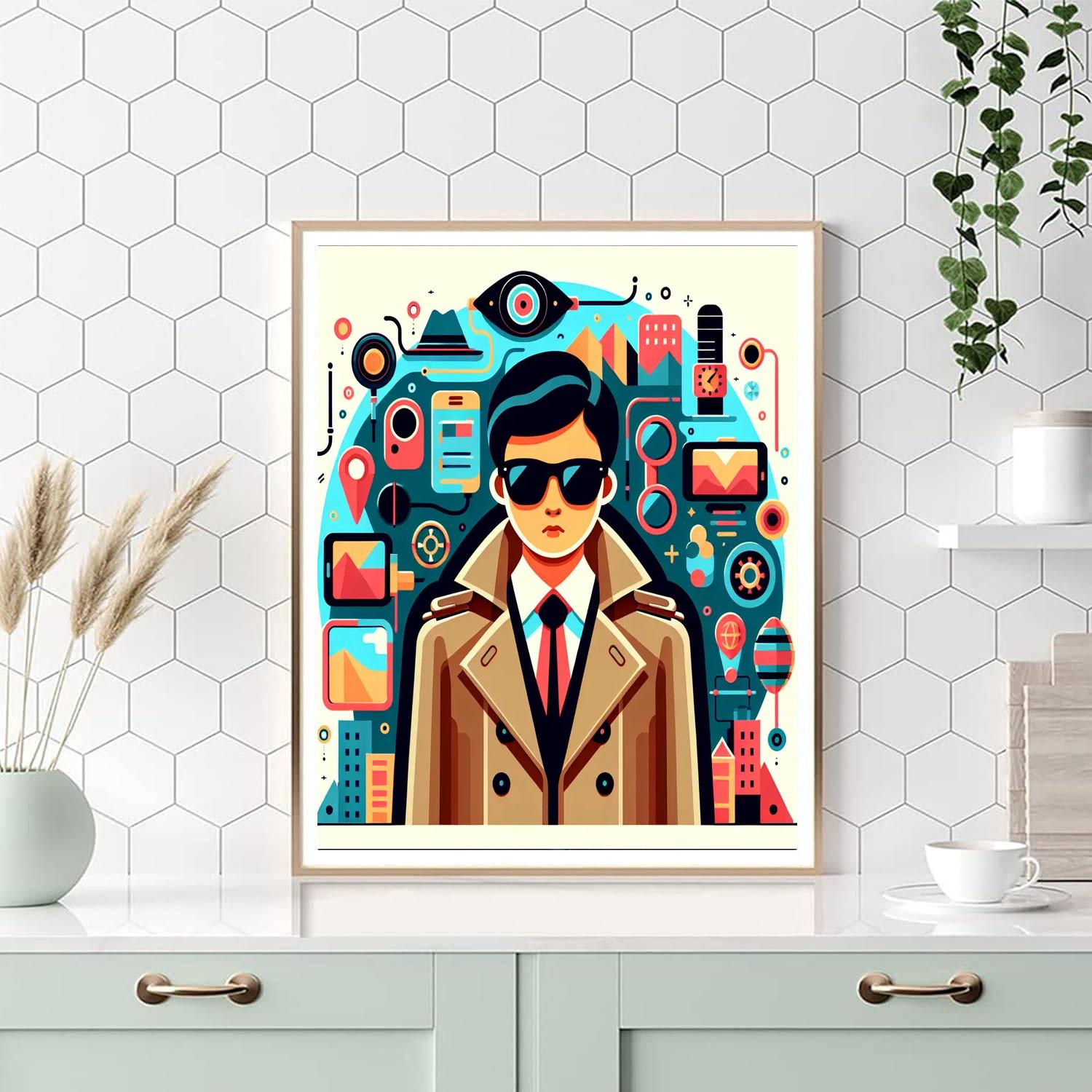 Secret Agent's Undercover Mission Number Painting