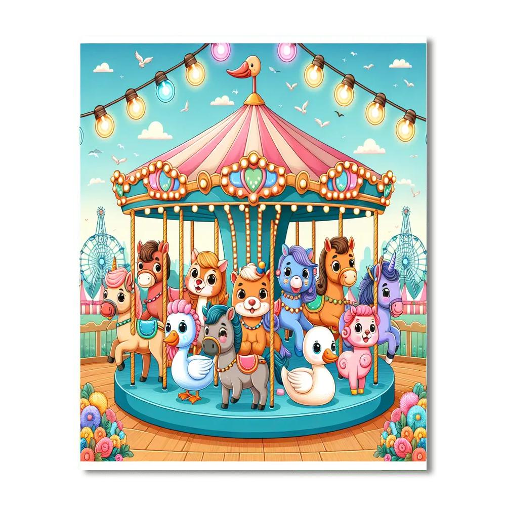 Dreamy Carousel Delight DIY Paint By Numbers