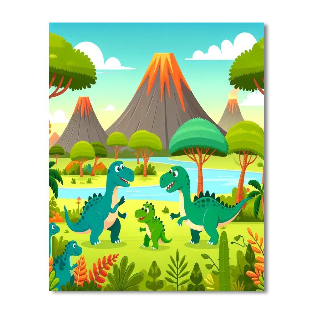 Cool Dinosaur Adventure Number Painting