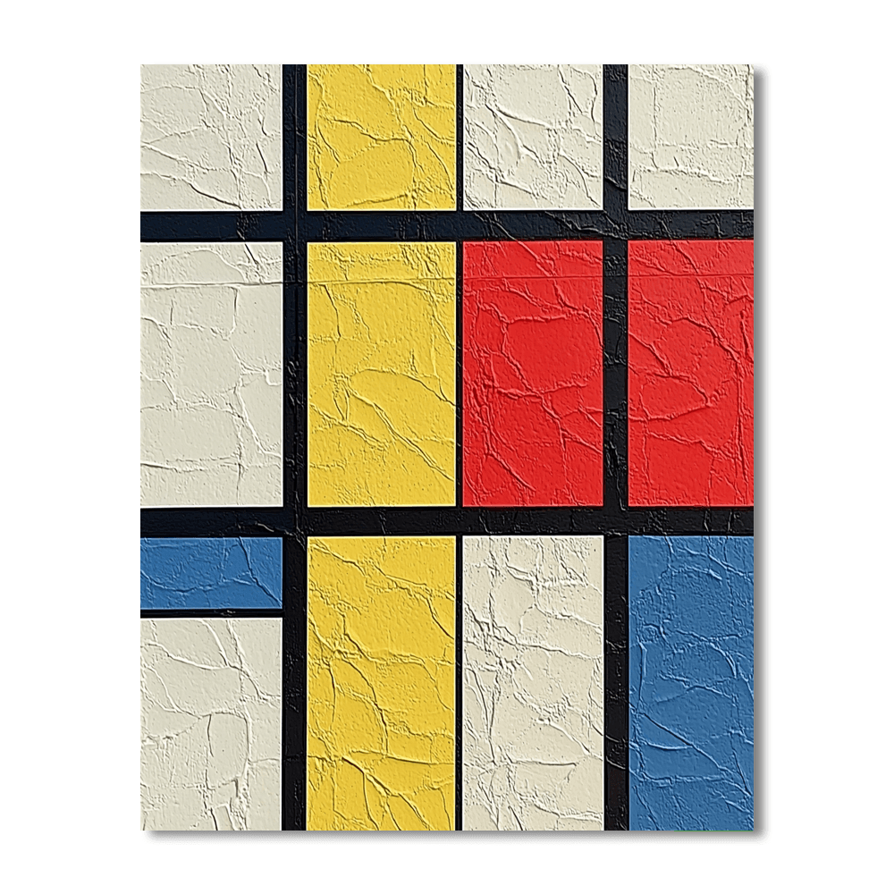 Piet Mondrian Inspired Mondrian's Urban Rhythm  Painting By Numbers Kit