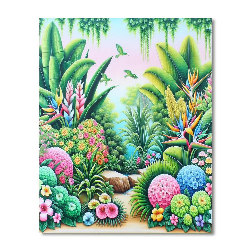 Cheerful Tropical Paradise Paint By Numbers