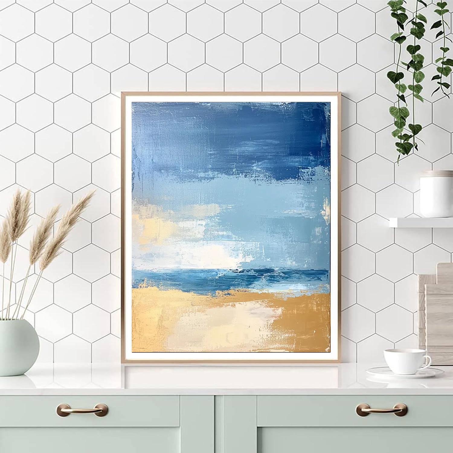 Paul Cézanne Inspired Breezy Coastal Abstraction  Number Painting