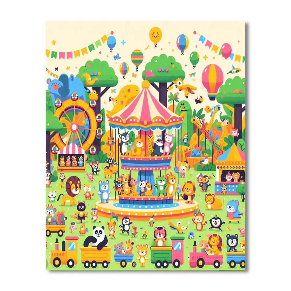 Jungle Carnival Fun Painting Number Kit
