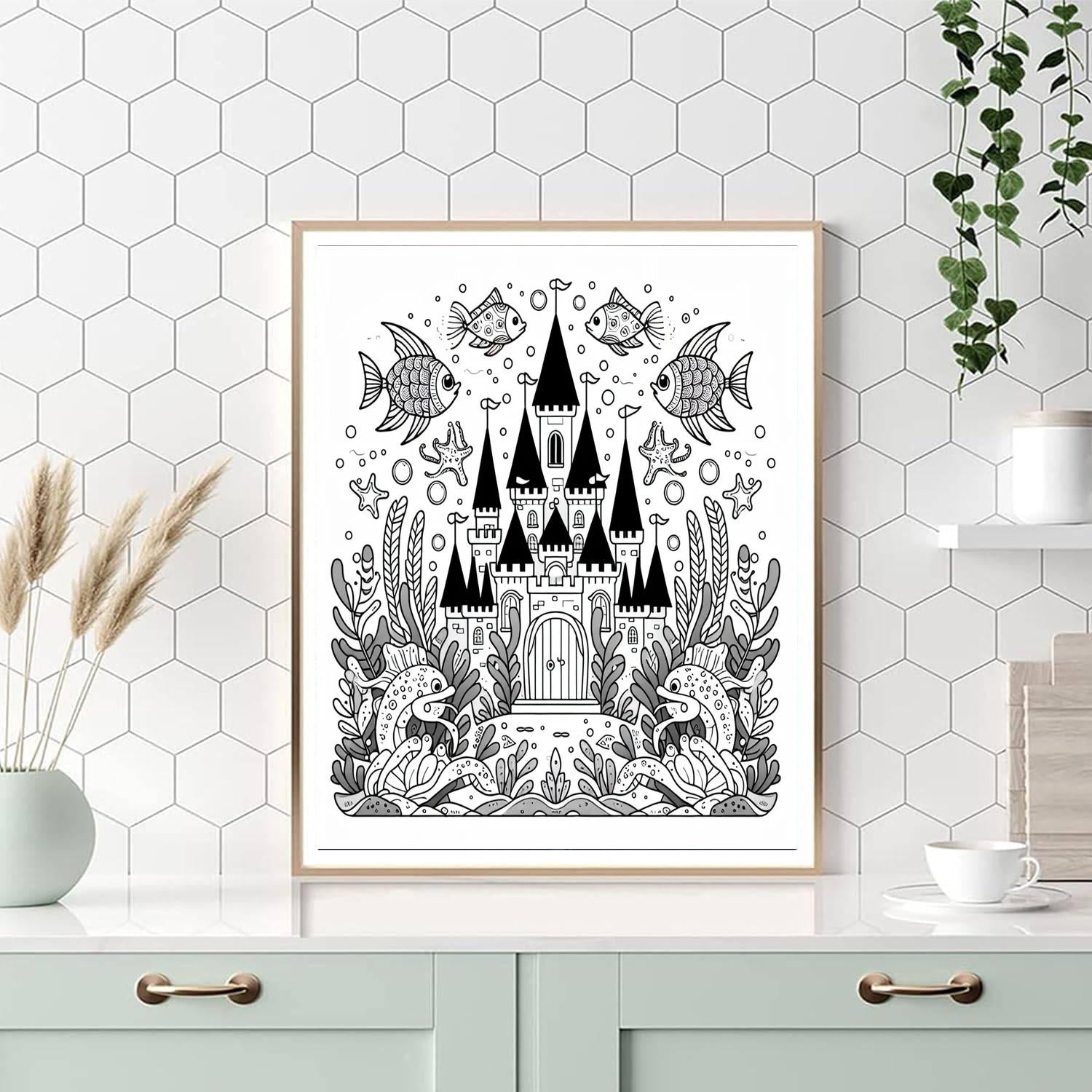 Undersea Castle Mystery Number Painting