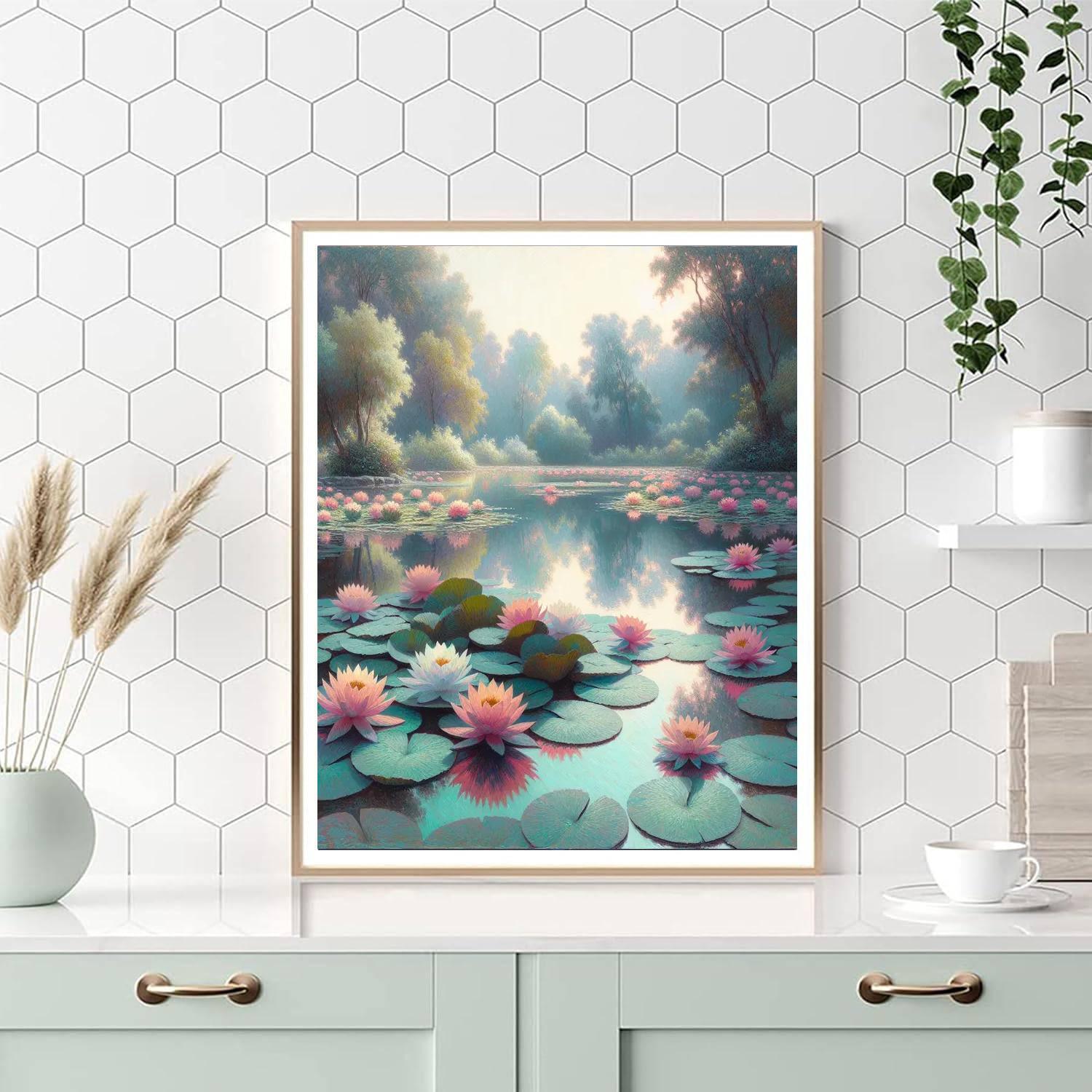Dreamlike Water Lily Pond Paint By Color