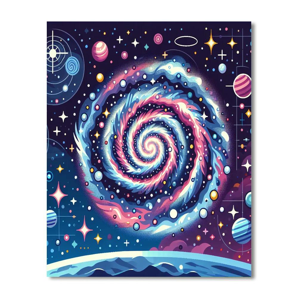 Glowing Galaxies Numbered Painting Kits