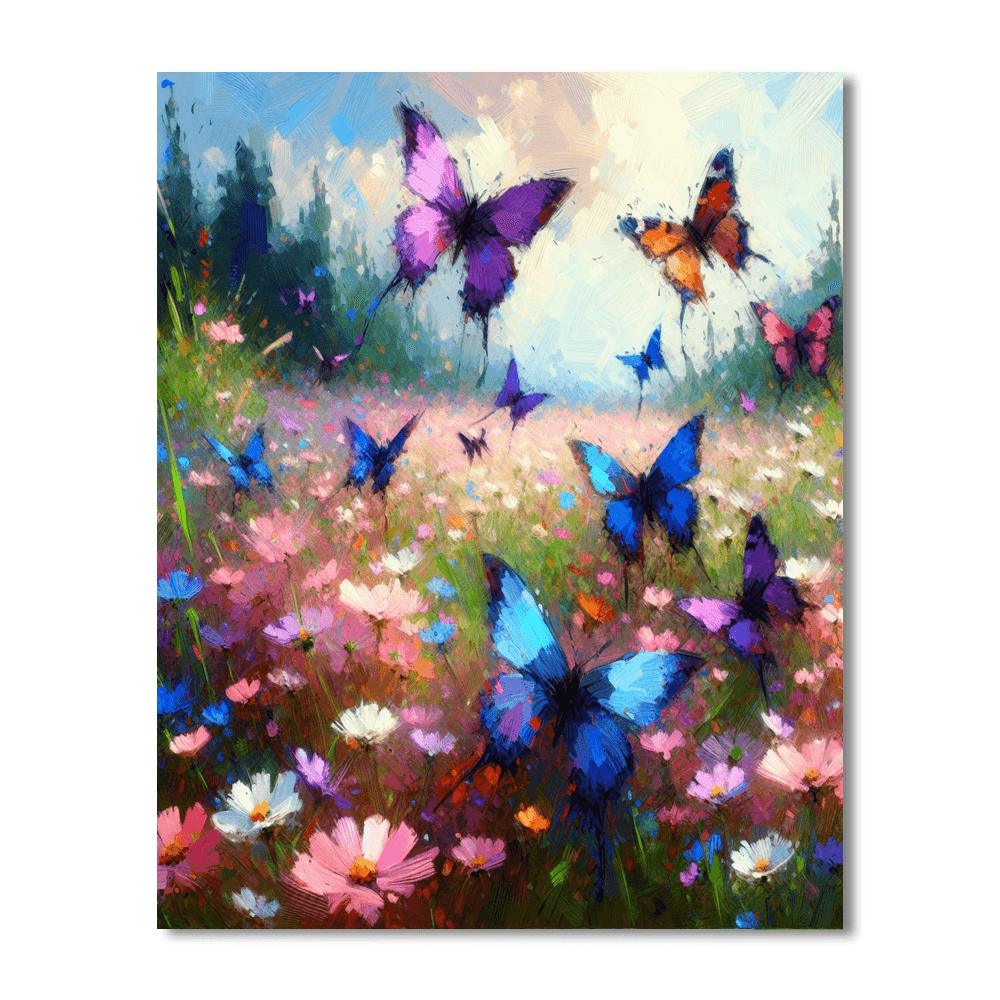 Whimsical Butterfly Journey Number Painting