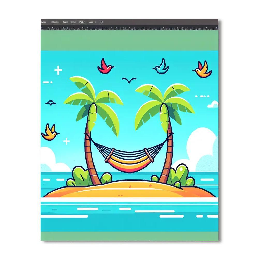 Seaside Island Escape Painting By Numbers Kit