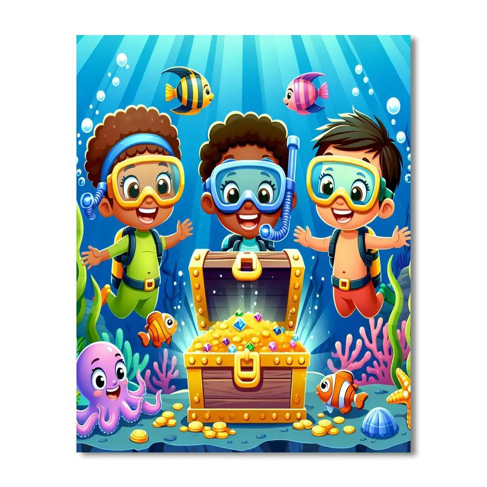 Underwater Treasure Quest Numbered Painting Kits