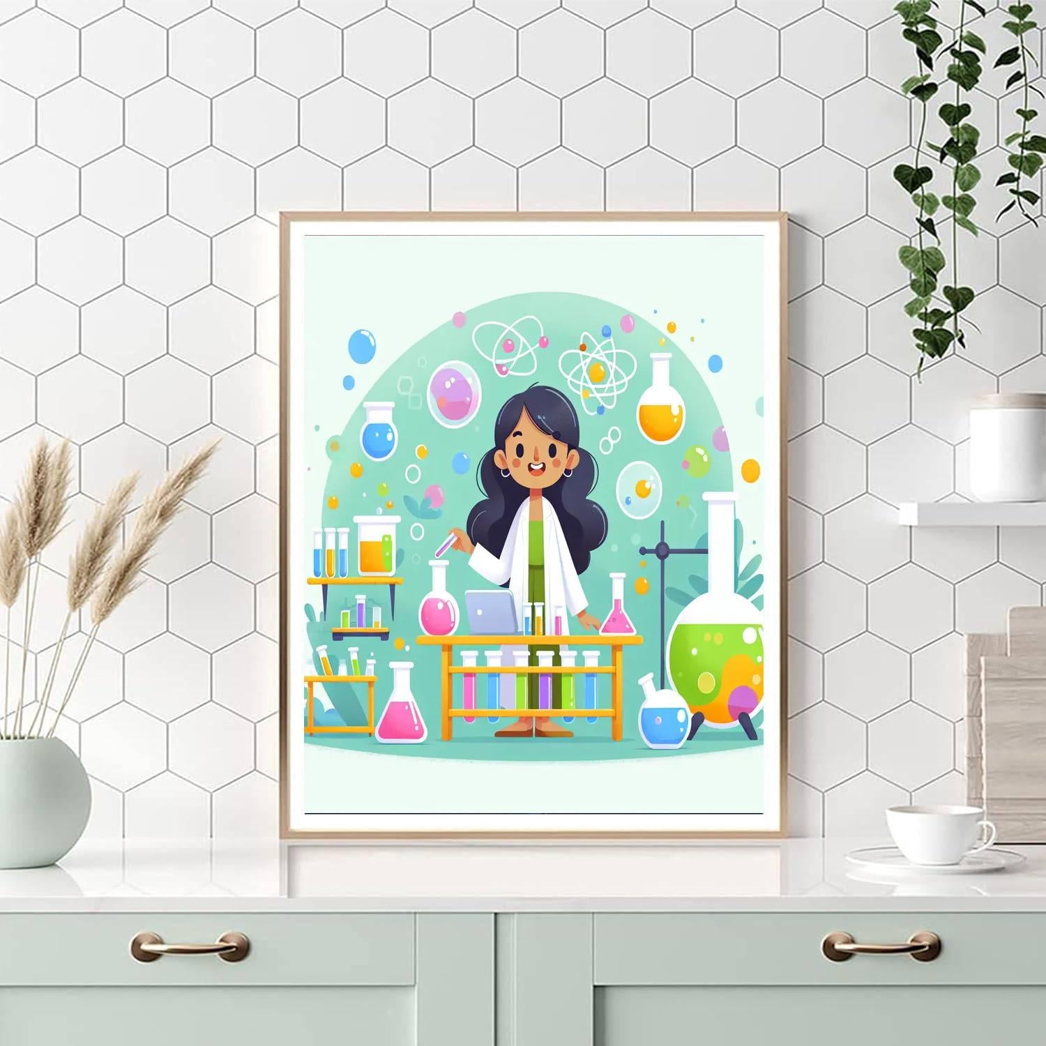 Silly Scientist's Lab Number Painting