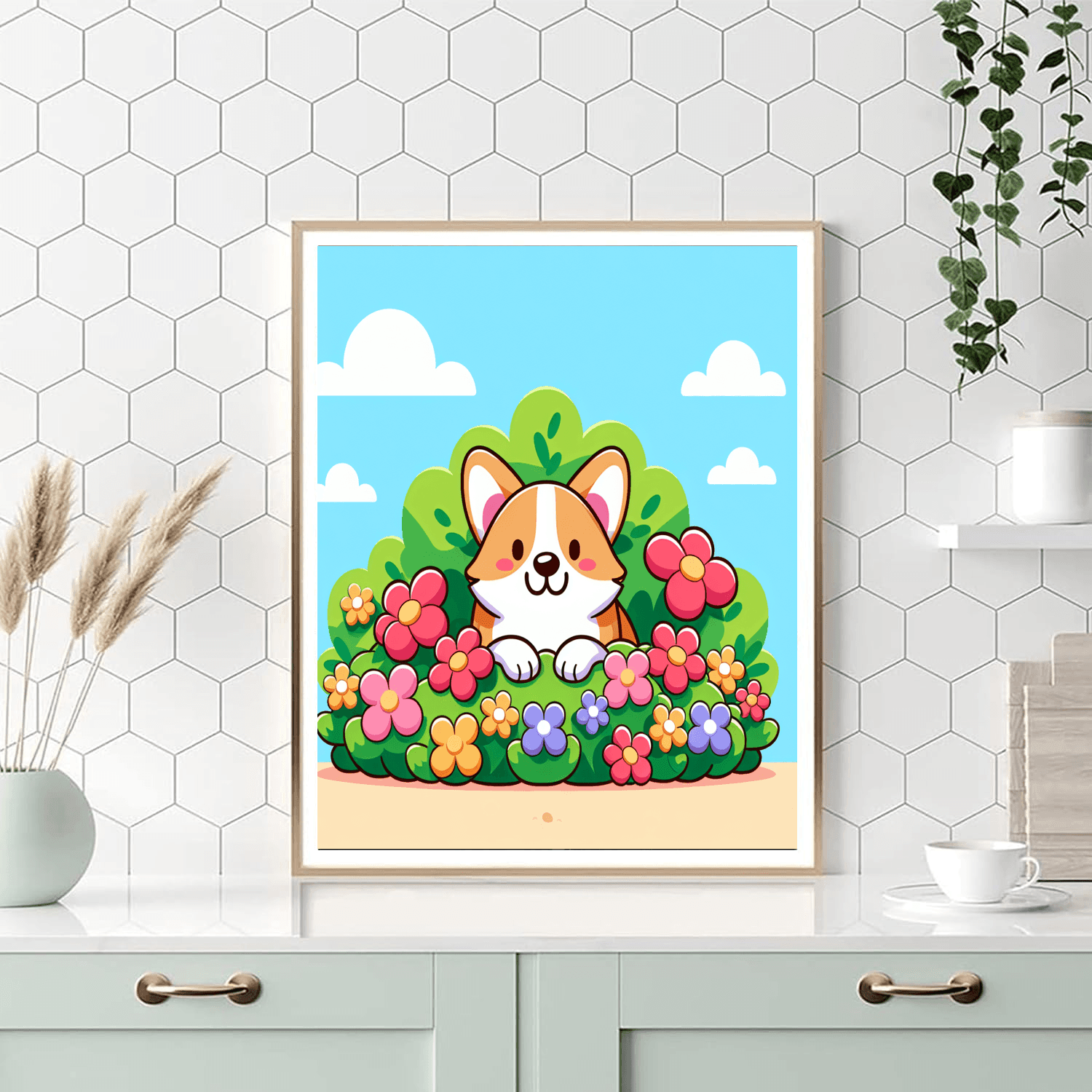 Curious Corgi Paint By Color