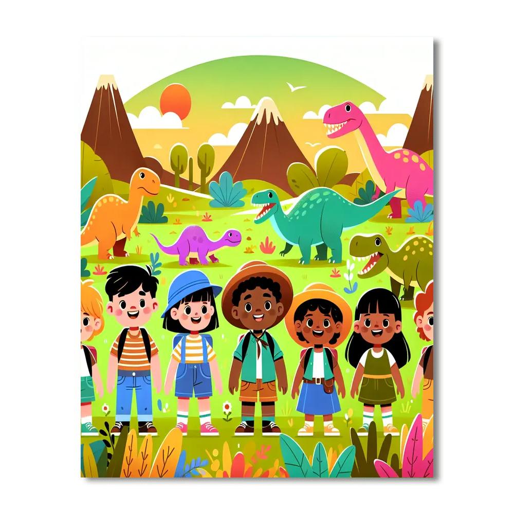 Magical Dinosaur World Paint By Number