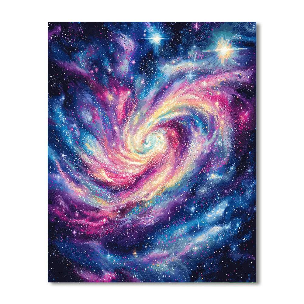 Georges Seurat Inspired Luminous Galaxy  Numbered Painting Kits
