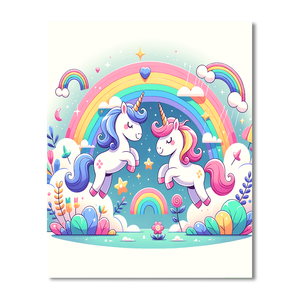 Charming Unicorn Land Paint By Color