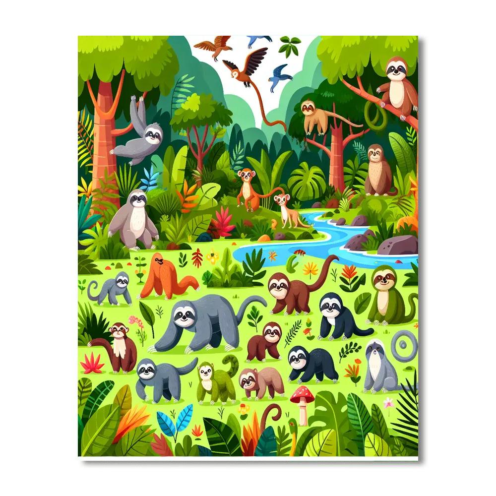 Jungle Wildlife Exploration Paint By Numbers Kits