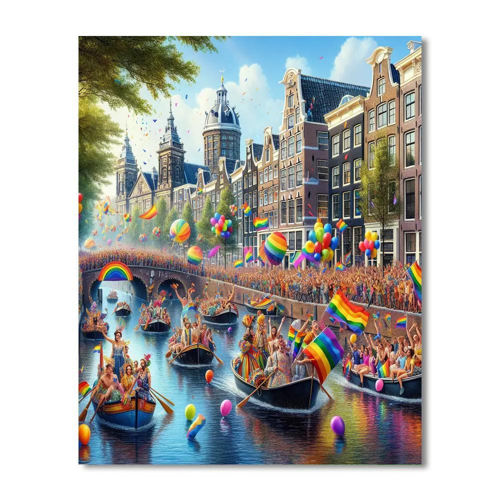 Gay Pride Parade - Amsterdam Paint By Numbers