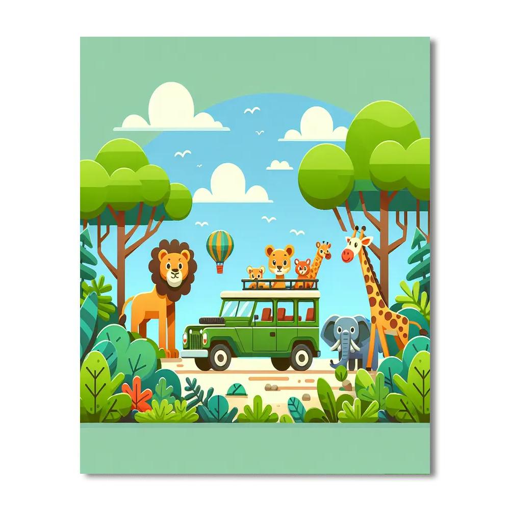 Jovial Jungle Safari Painting Number Kit
