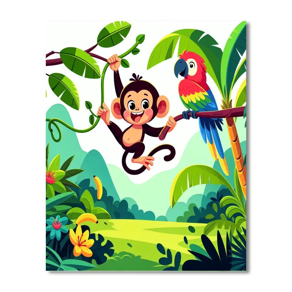 Jungle Wildlife Adventure DIY Paint By Numbers