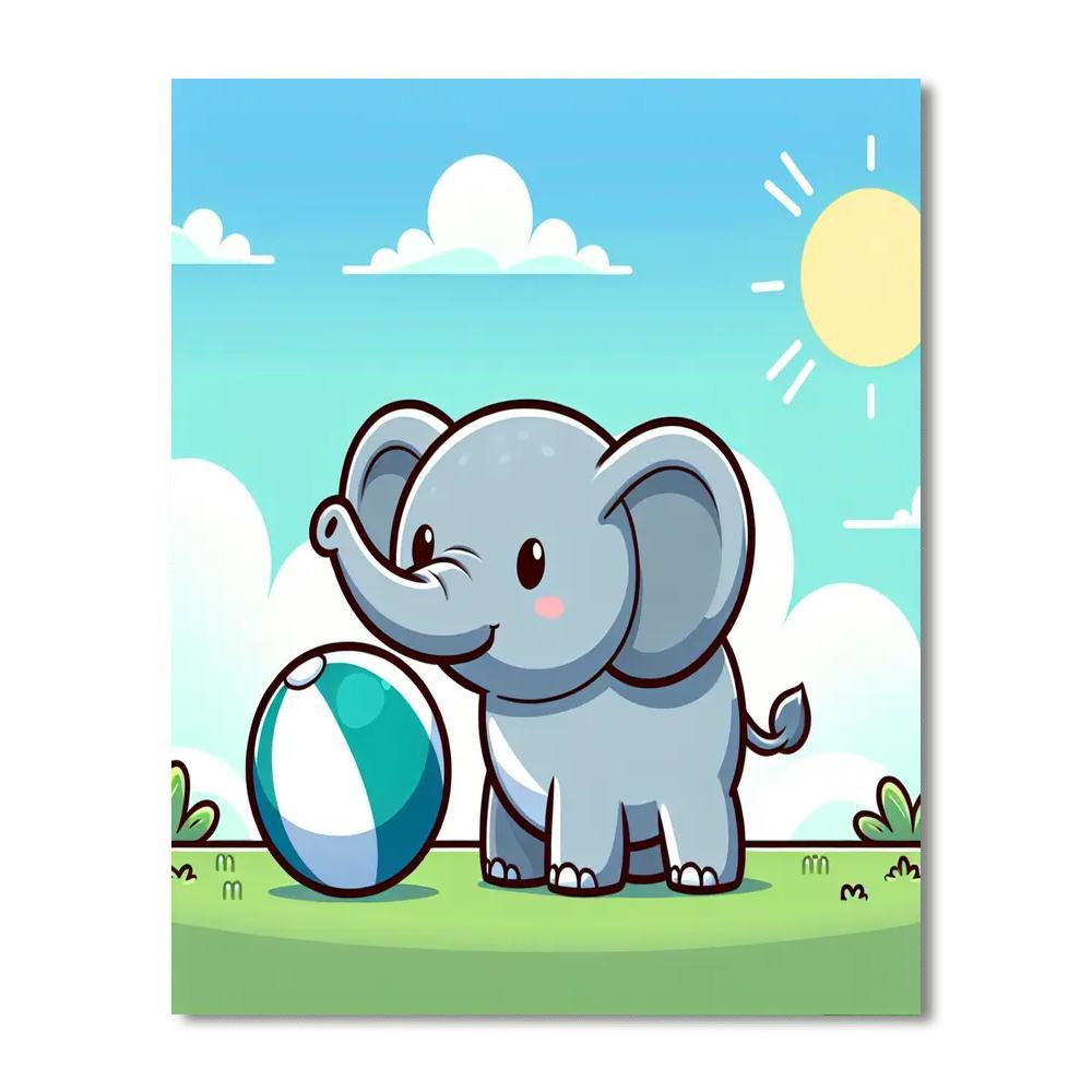 Cute Elephant Painting By Numbers Kit