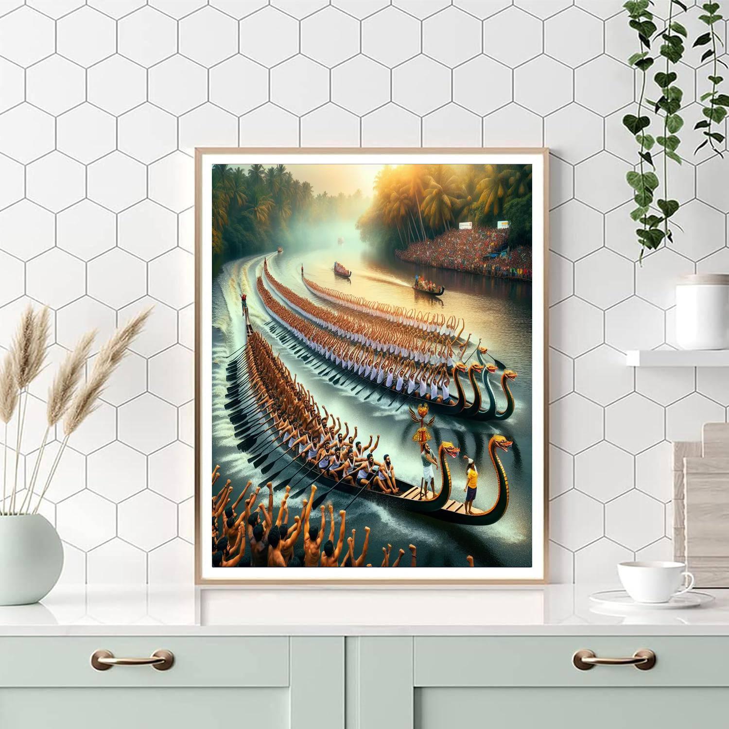 Alleppey Nehru Trophy Boat Race - India Number Painting