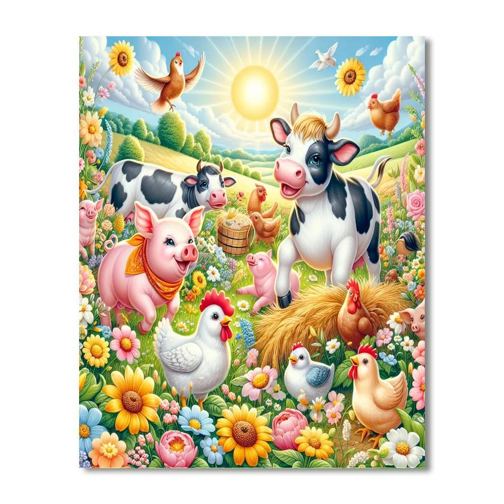 Joyful Day At The Farm Paint By Color