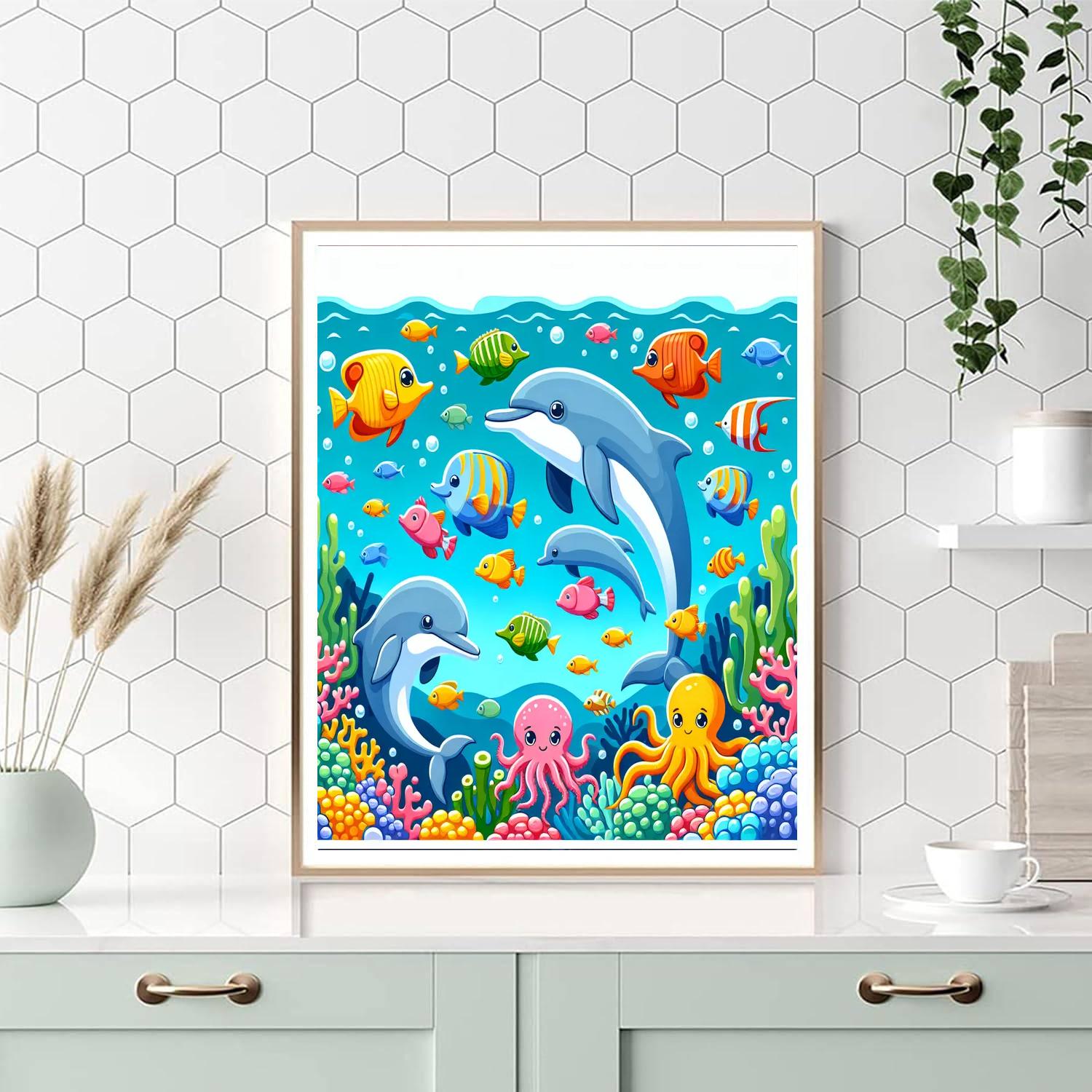 Delightful Underwater World Painting Number Kit