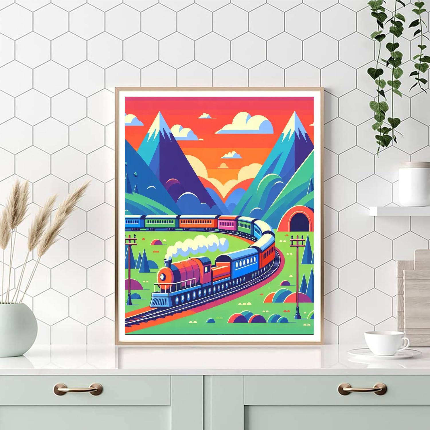 Adventure Train Journey Numbered Painting Kits