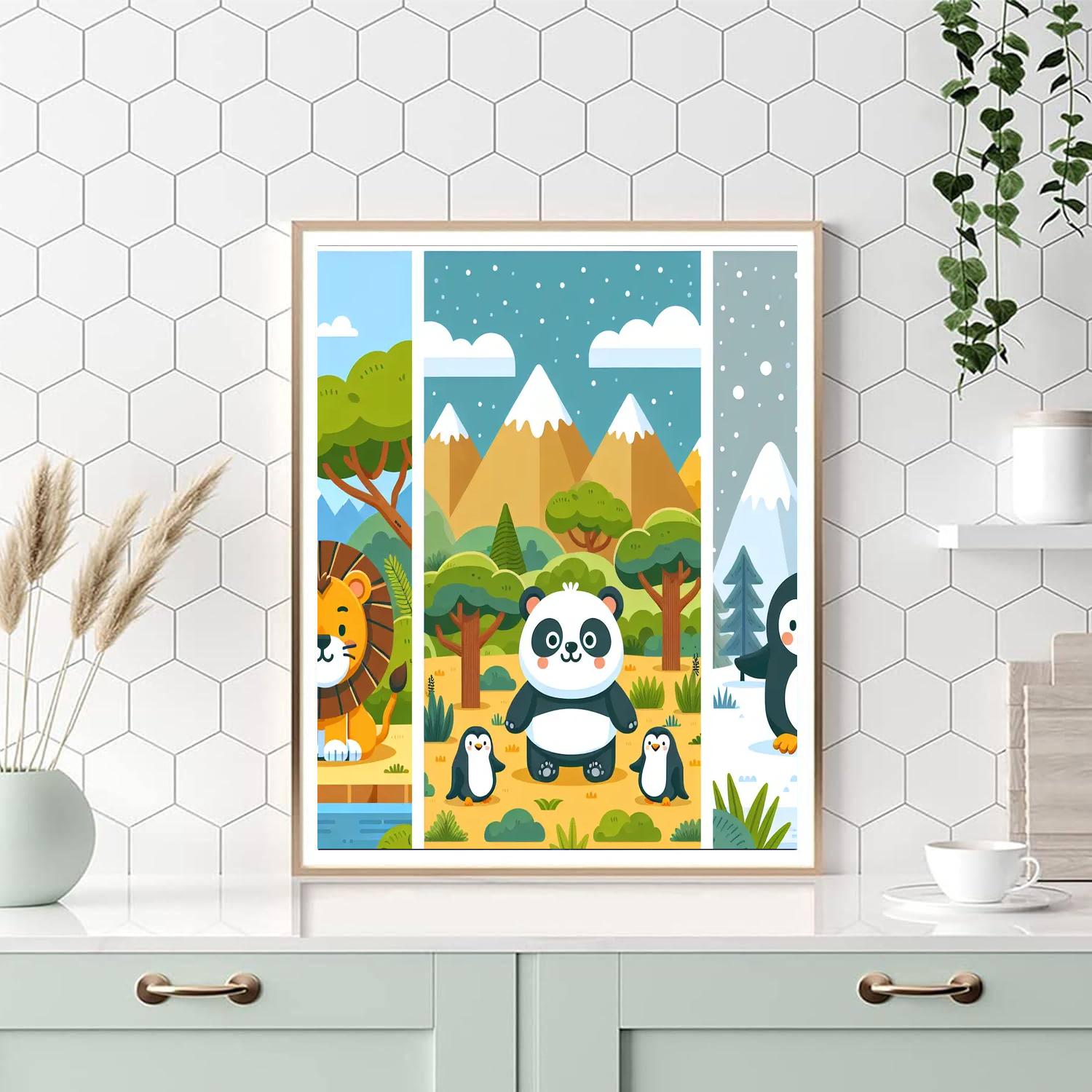 Cute Animal Kingdom Painting By Numbers Kit