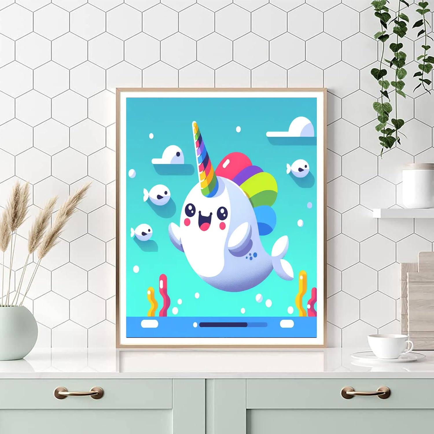 Rainbow Narwhal Adventure Painting By Numbers Kit
