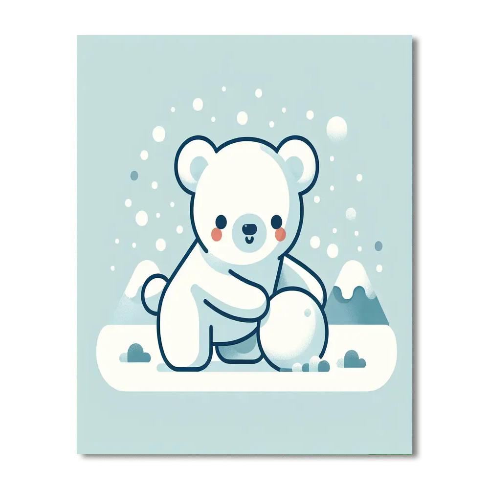 Friendly Polar Bear Playtime Numbered Painting Kits