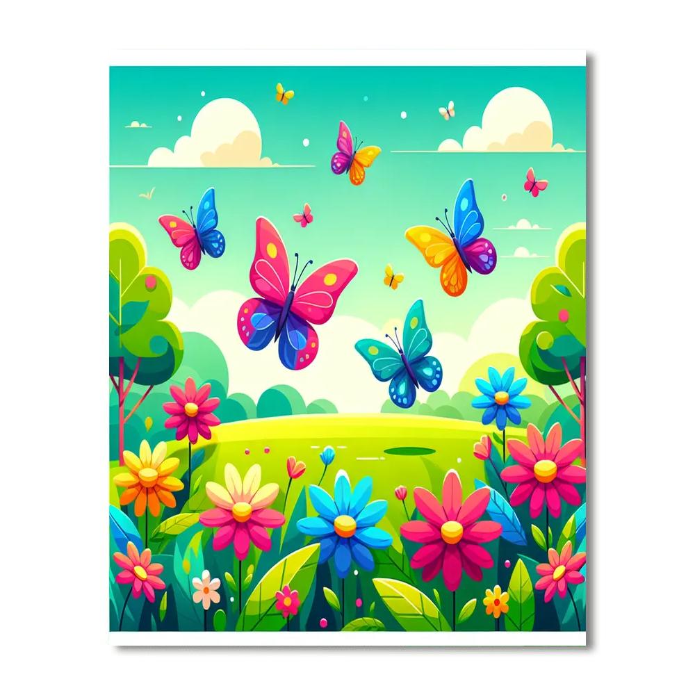 Garden Butterfly Gala Painting By Numbers Kit