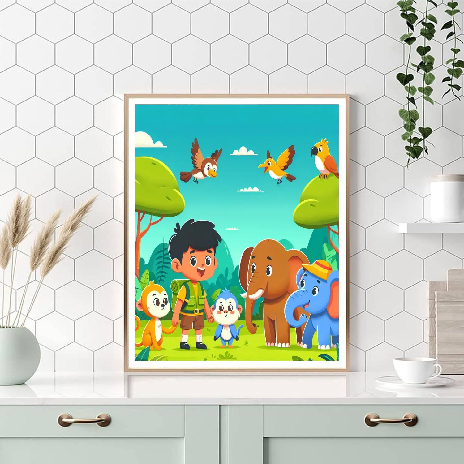 Safari Jungle Encounter Painting Number Kit