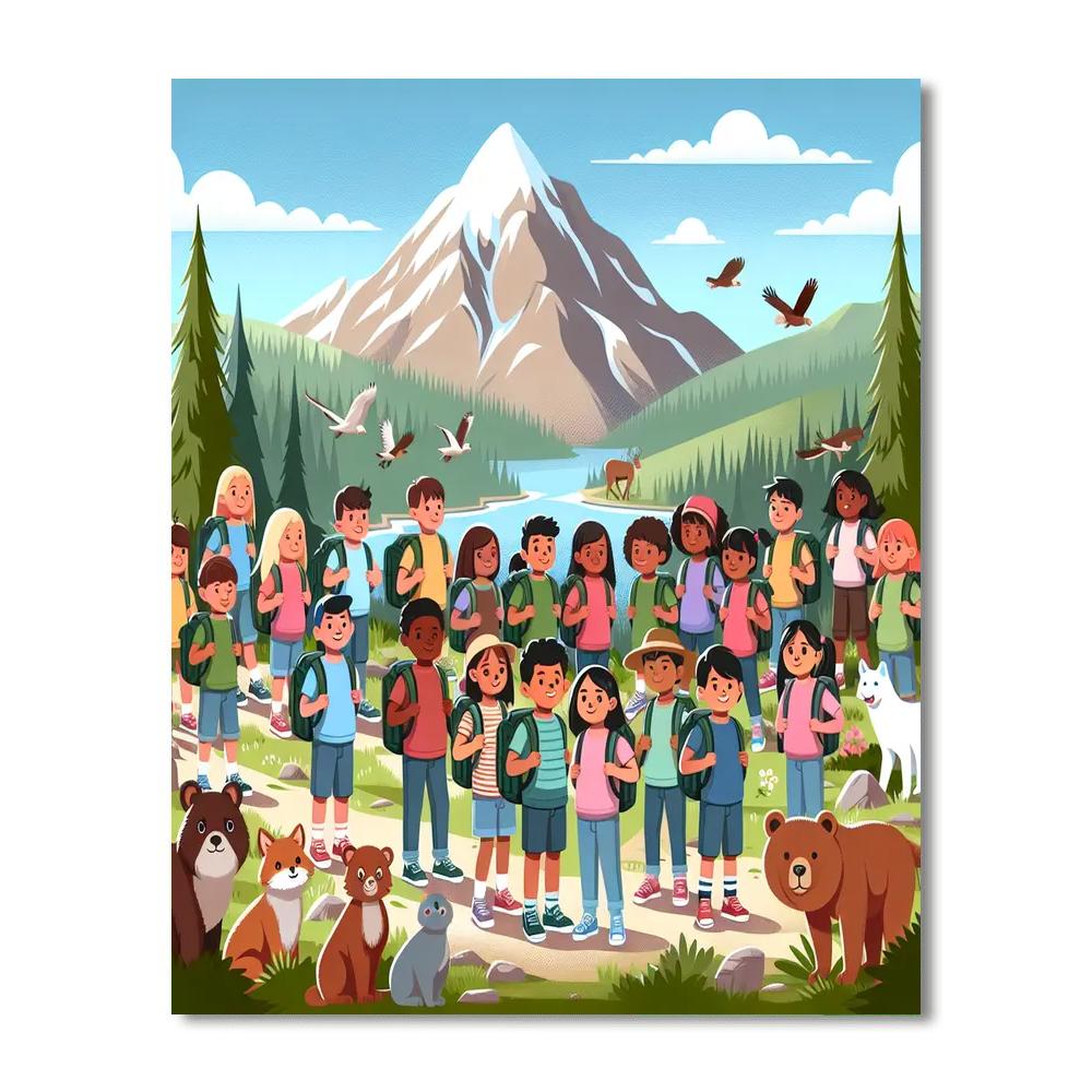 Mountain Hiking Expedition Numbered Painting Kits