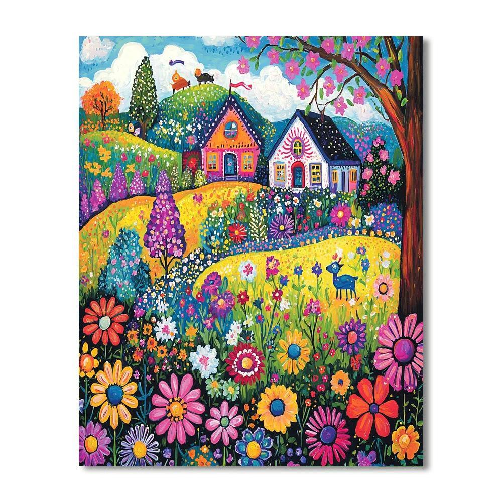 Folk Art Inspired Inspired Folk Art Whimsy  DIY Paint By Numbers