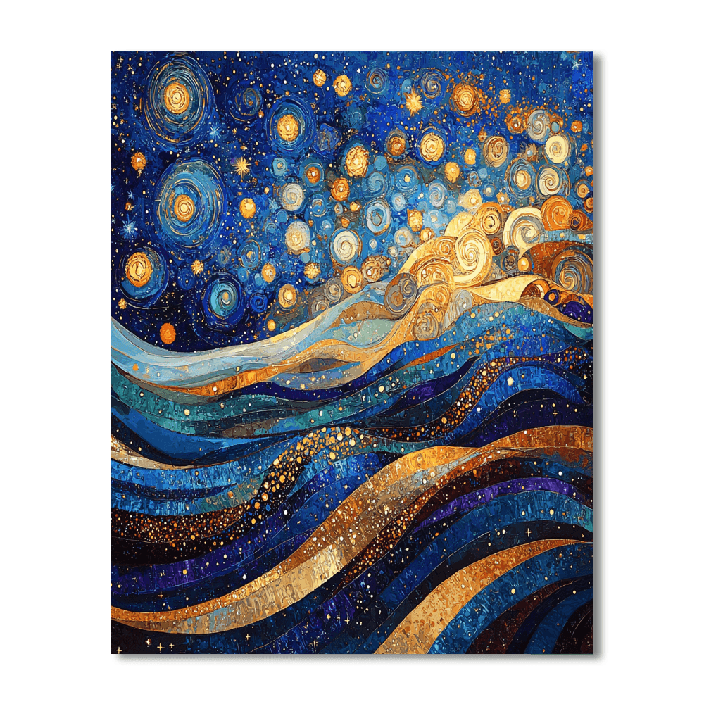 Gustav Klimt Inspired Cosmic Waves  Paint By Numbers