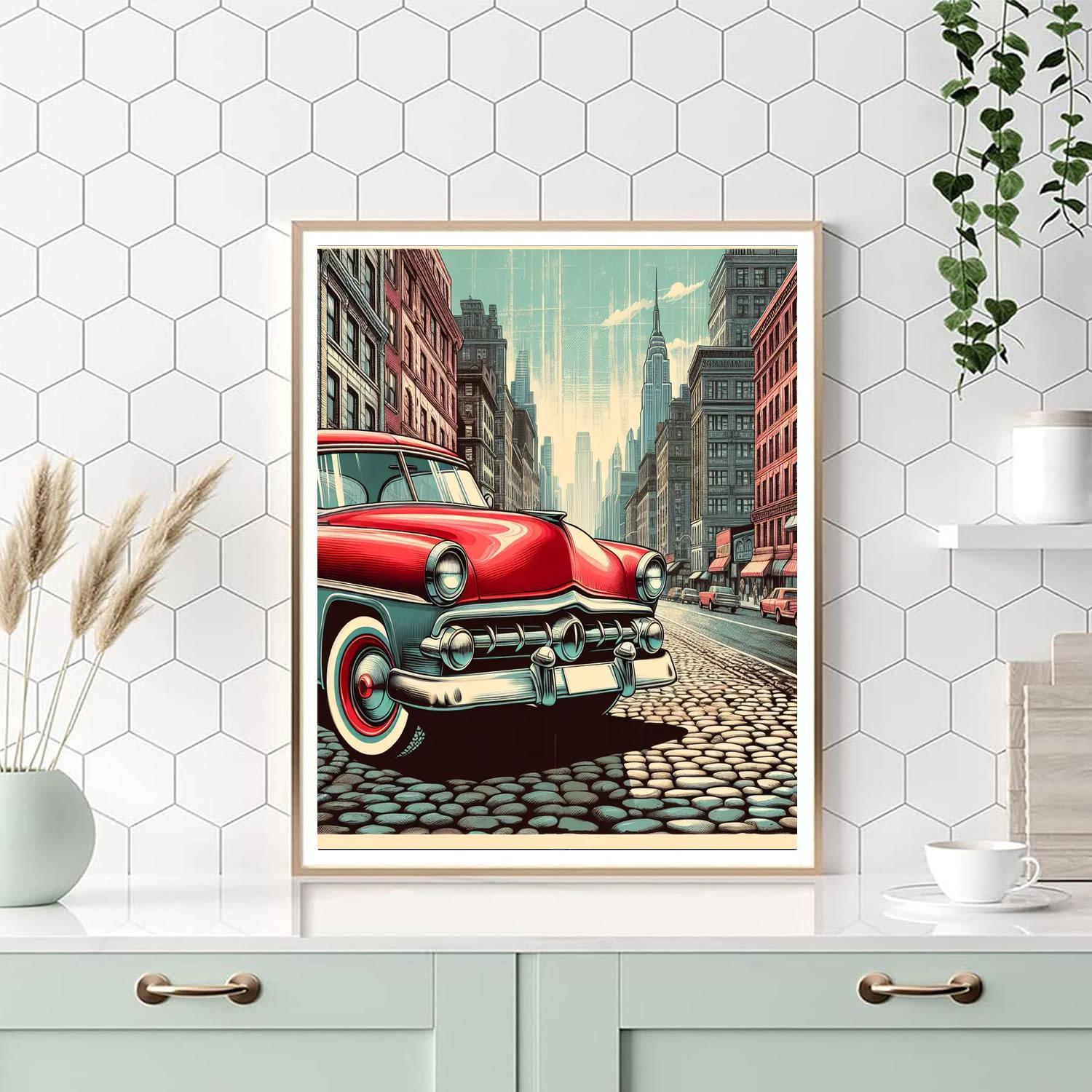 Vintage Car Showpiece Paint By Number