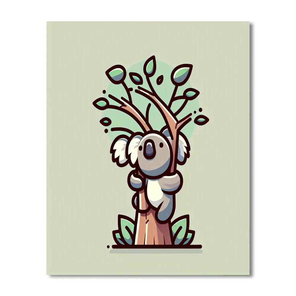 Curious Koala's Climb Numbered Painting Kits