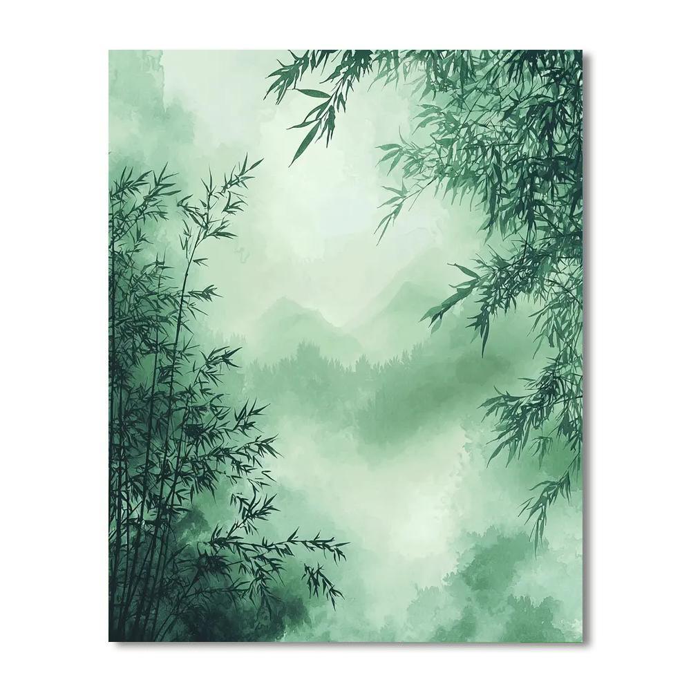 Zhao Mengfu Inspired Tranquil Bamboo Groves  Paint By Number