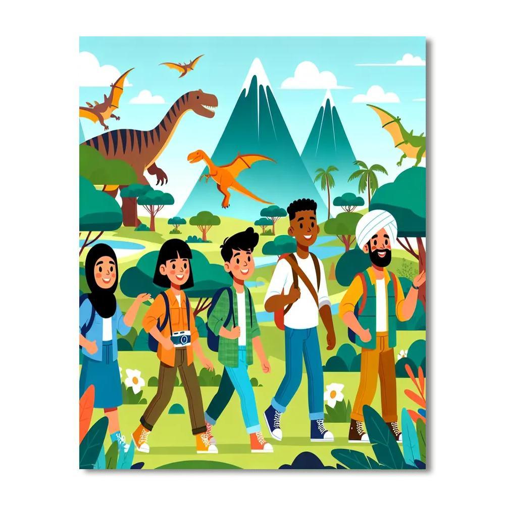 Dinosaur World Exploration Paint By Numbers