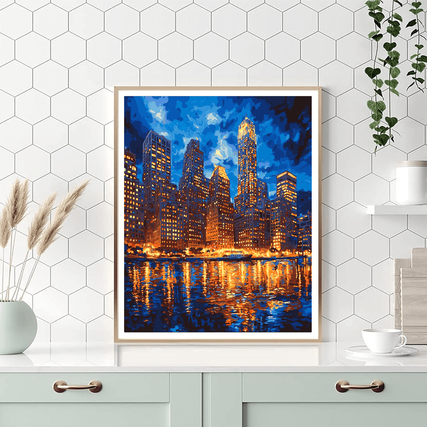 Edward Hopper Inspired Nightfall Over The City  Paint By Numbers Art