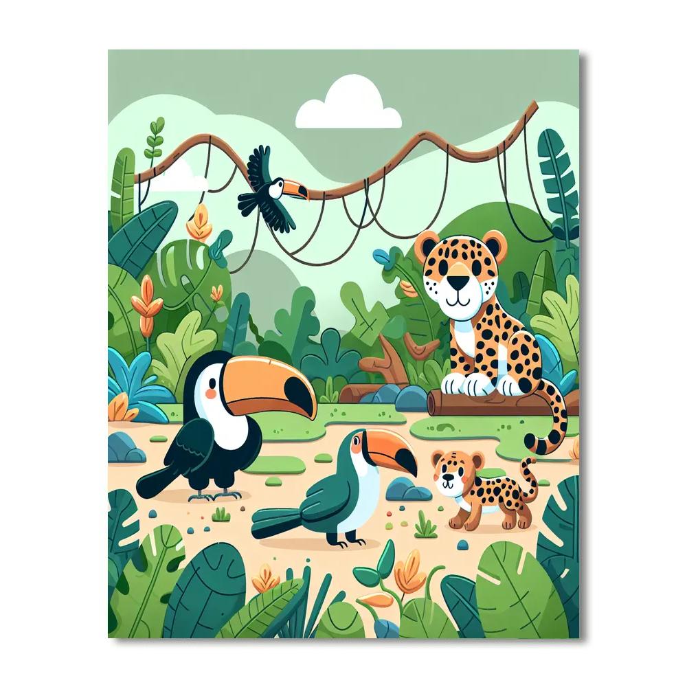 Jovial Jungle Journey Painting By Numbers Kit