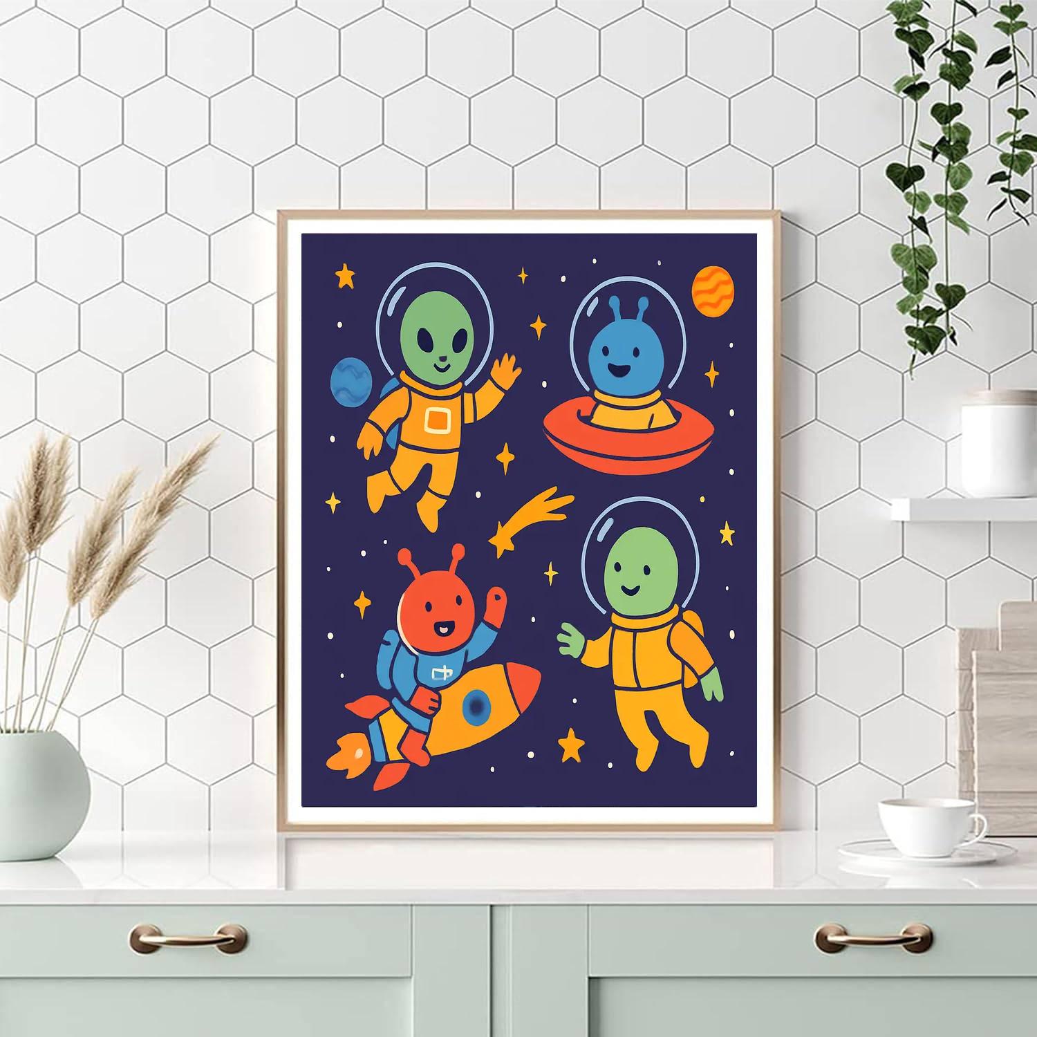 Astronaut Aliens Adventure DIY Paint By Numbers