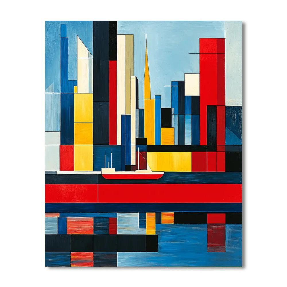 Piet Mondrian Inspired Modern Cityscapes In Mondrian  DIY Paint By Numbers