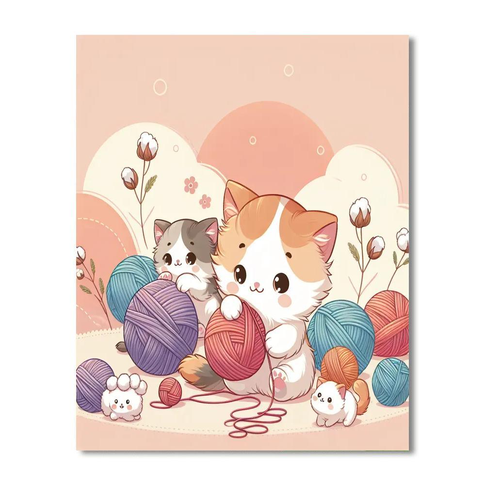 Cuddle Up With Kittens Numbered Painting Kits
