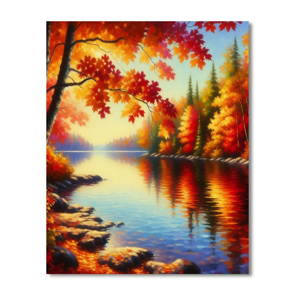 Glistening Autumn Reflections Paint By Numbers