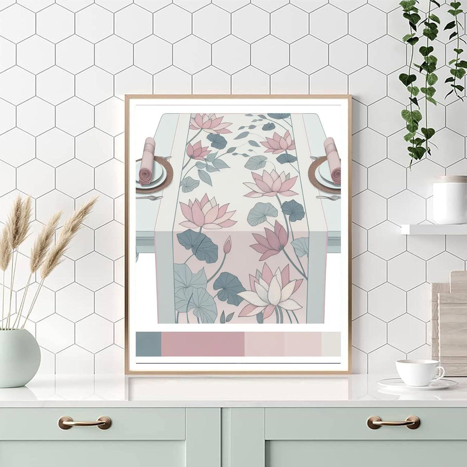 Zen Lotus Table Runner Paint By Number