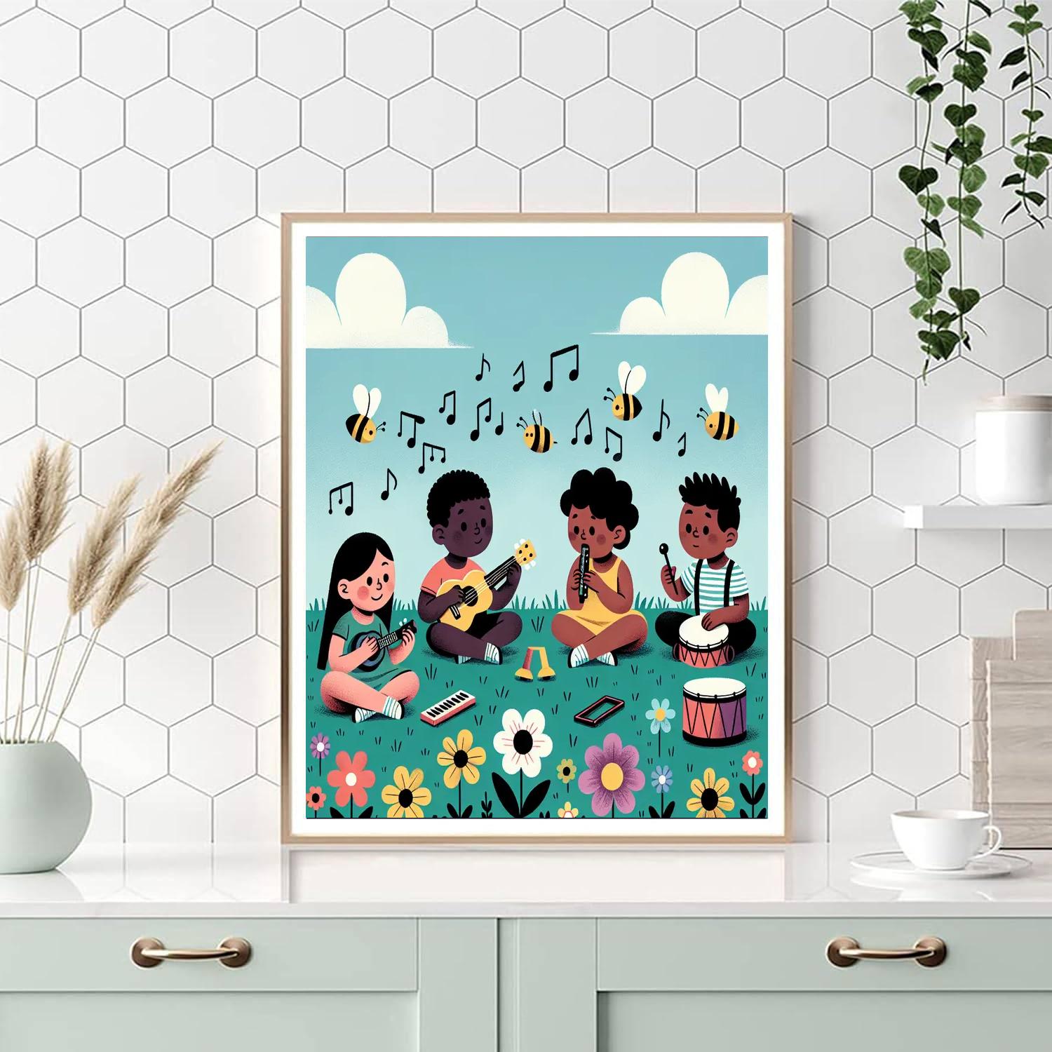 Melodic Meadow Symphony Number Painting