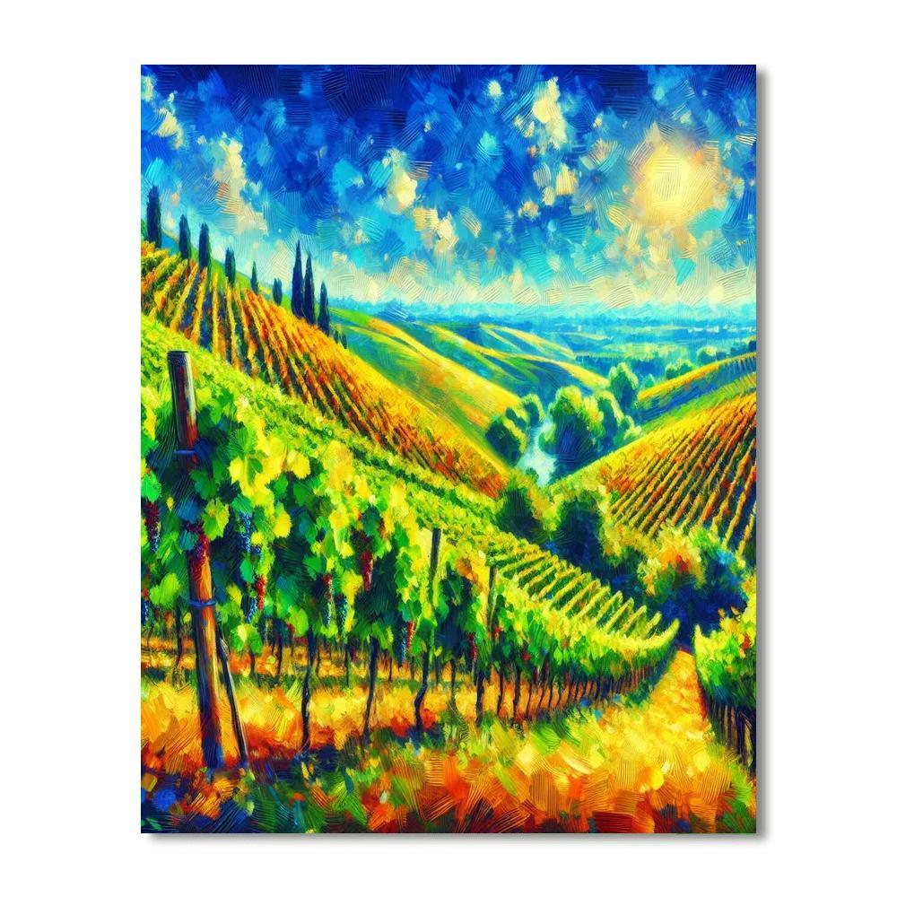 Vibrant Italian Vineyard Paint By Numbers
