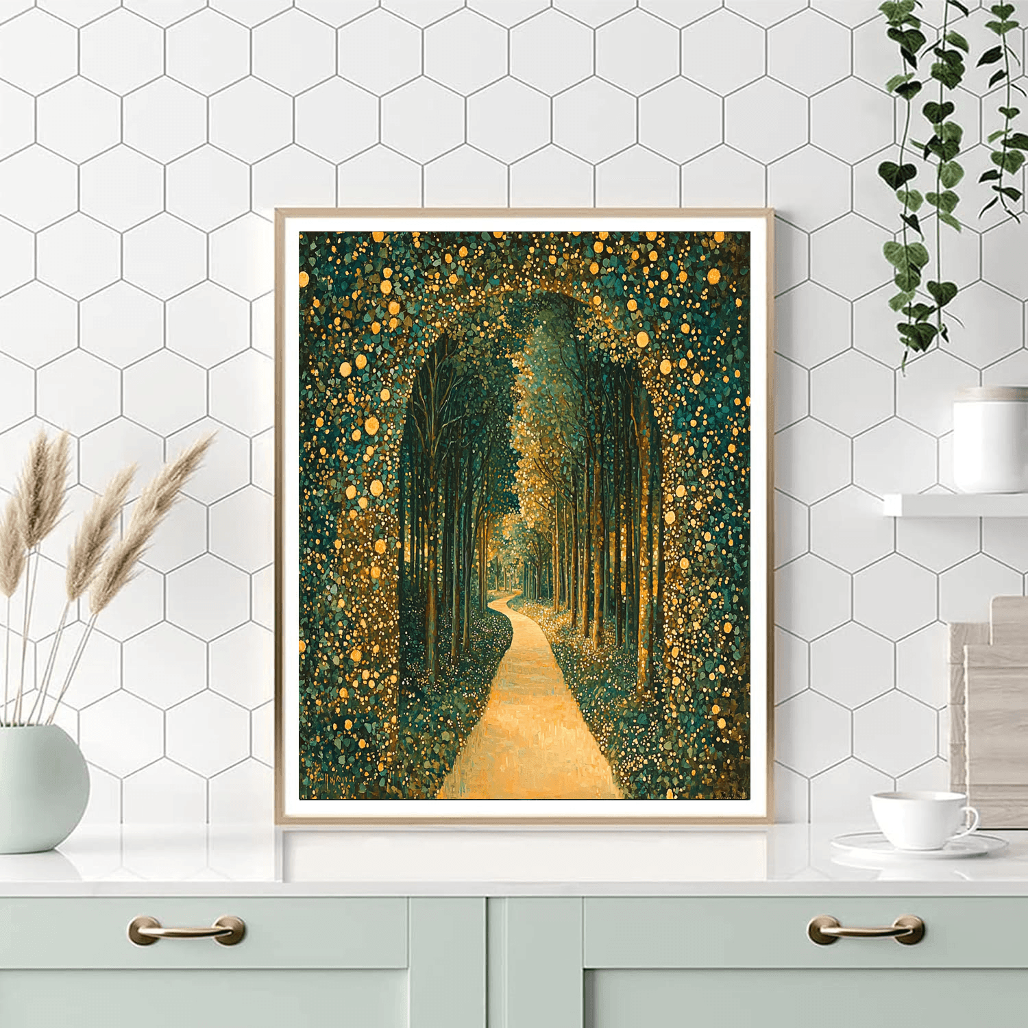 Gustav Klimt Inspired Serene Forest Pathways  Paint By Numbers